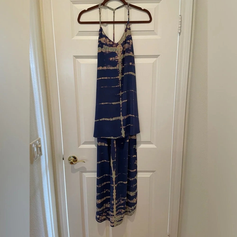 Gypsy 05 Violet Tie Dye Hi Low Silk Dress-Size XS - Picture 4 of 6
